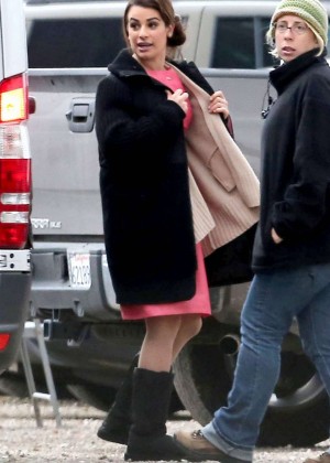 Lea Michele - Filming "The Glee" Set In Los Angeles
