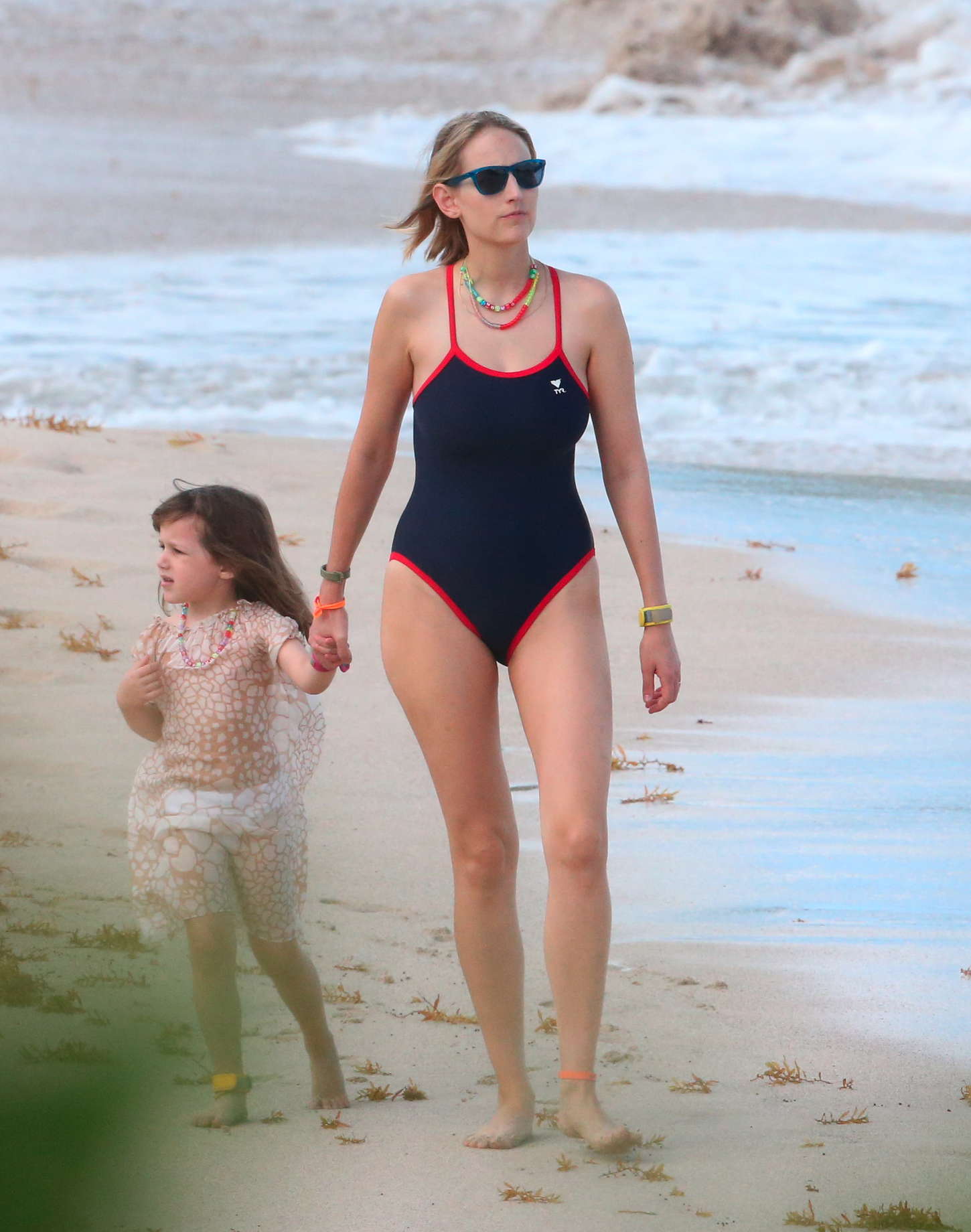 Leelee Sobieski in Swimsuit on the beach in St Barts. 