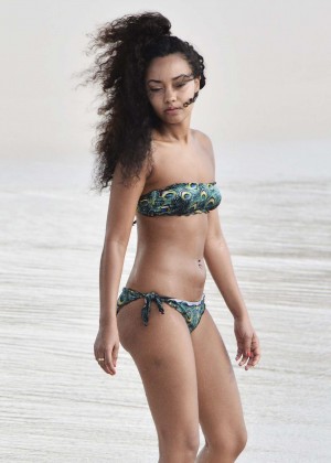 Leigh-Anne Pinnock in Bikini on the beach in Barbados