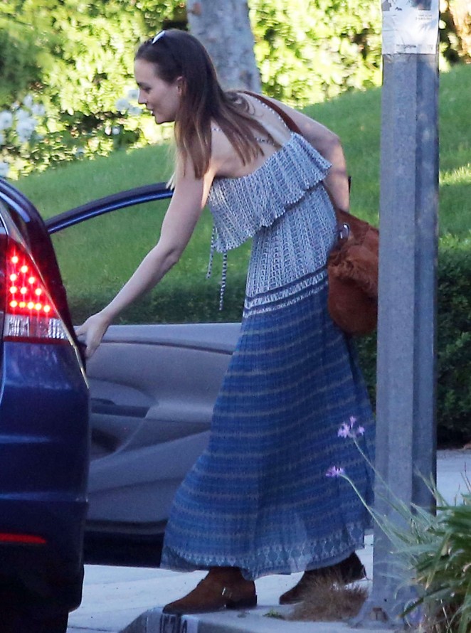 Leighton Meester in Long Dress Out in Los Angeles
