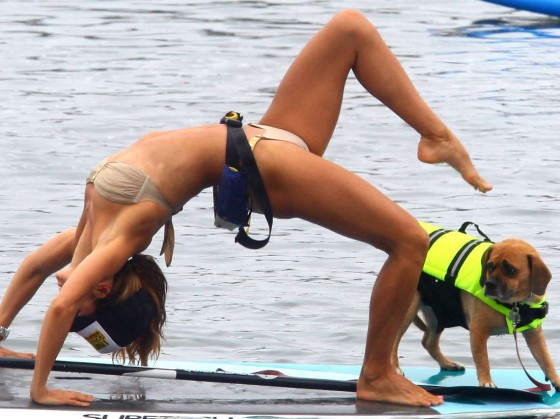 Leilani Dowding - Paddleboarding in Bikini in Malibu -04