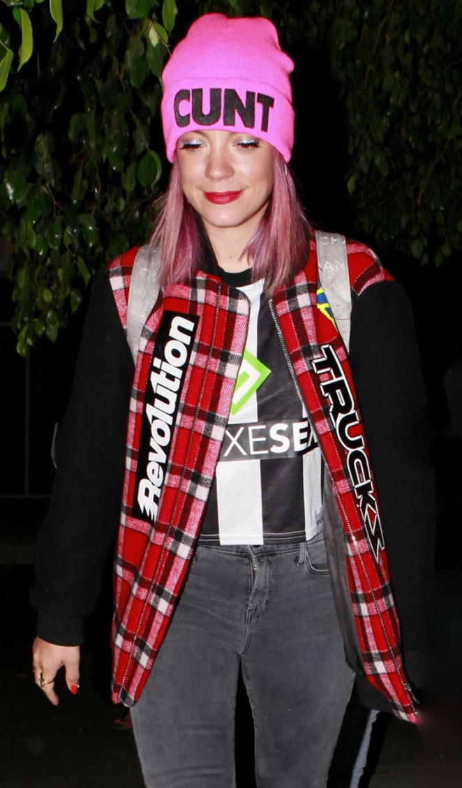 Lily Allen in Tight Jeans - Night out in LA