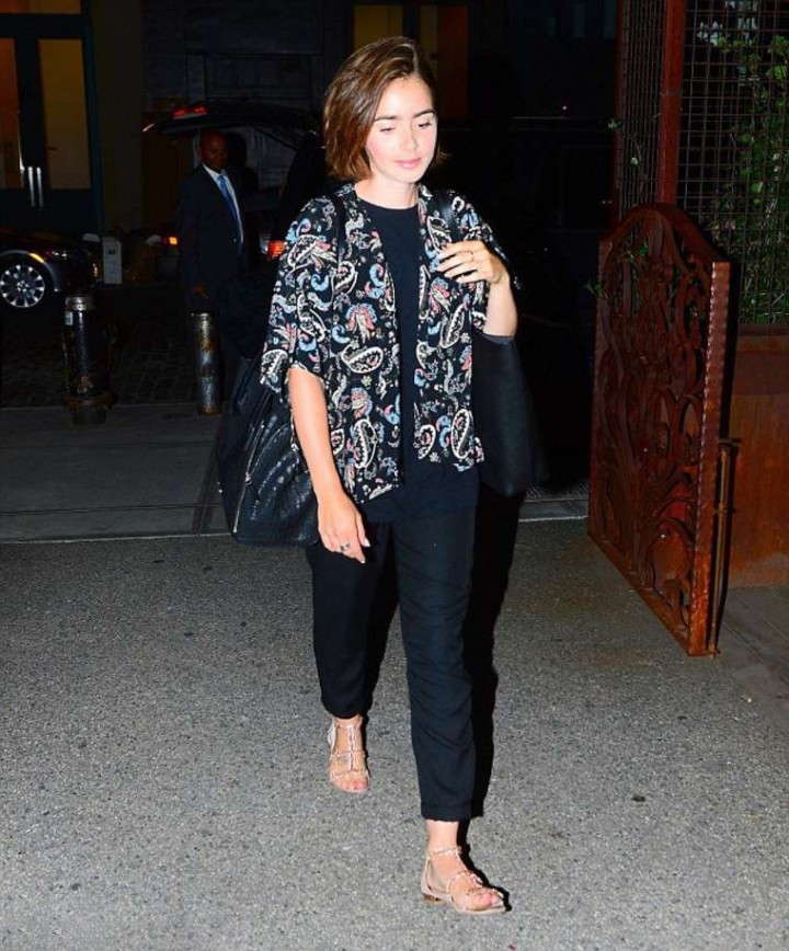 Lily Collins Leaving a Hotel in New York City