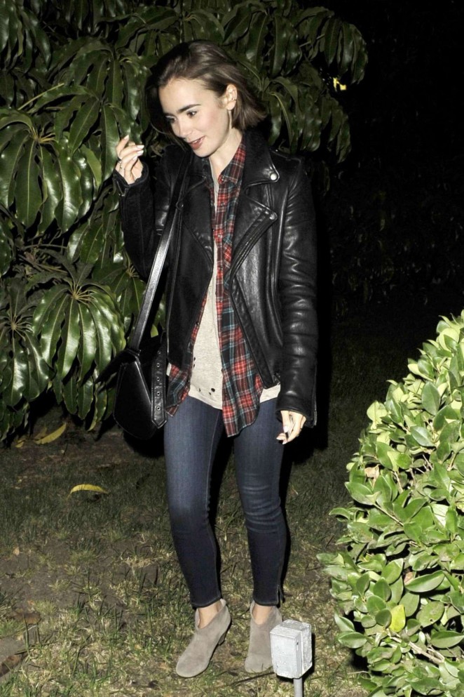 Lily Collins in Tight Jeans Leaving Sam Smith Concert in LA