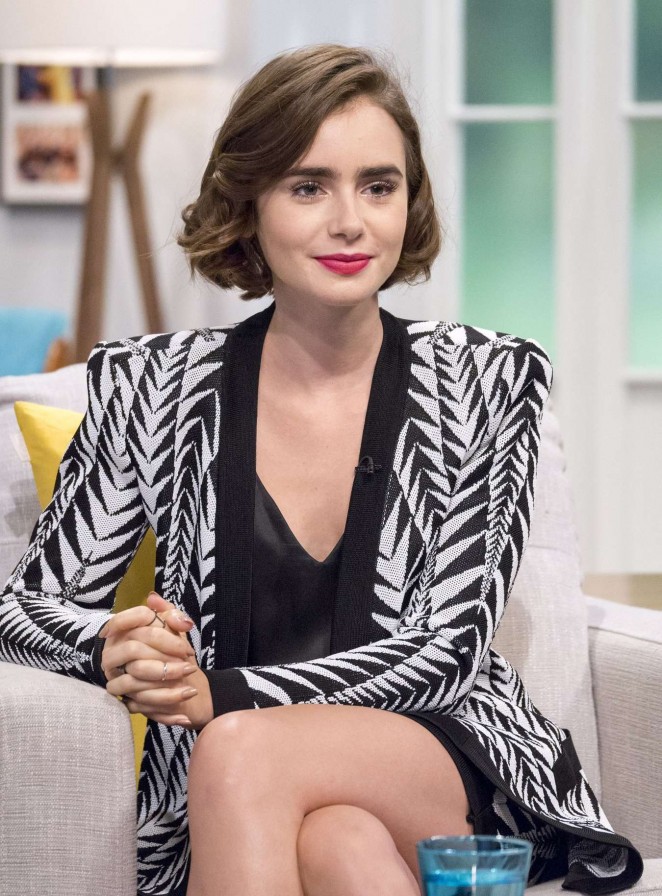 Lily Collins on Lorraine Show in London
