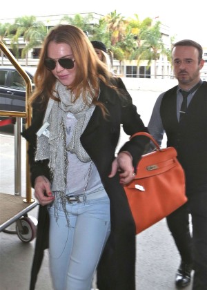 Lindsay Lohan at JFK Airport In New York