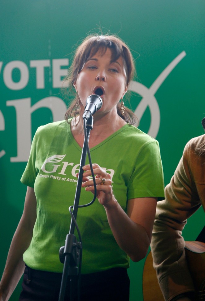 Lucy Lawless - Green Party Election Campaign Event in Auckland