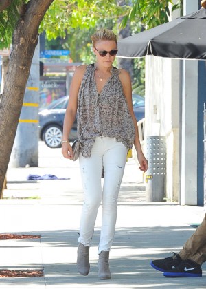 Malin Akerman in White Pants out in West Hollywood