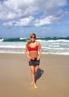 Mariah Carey Wearing Red Bikini Top On Beach in Australia