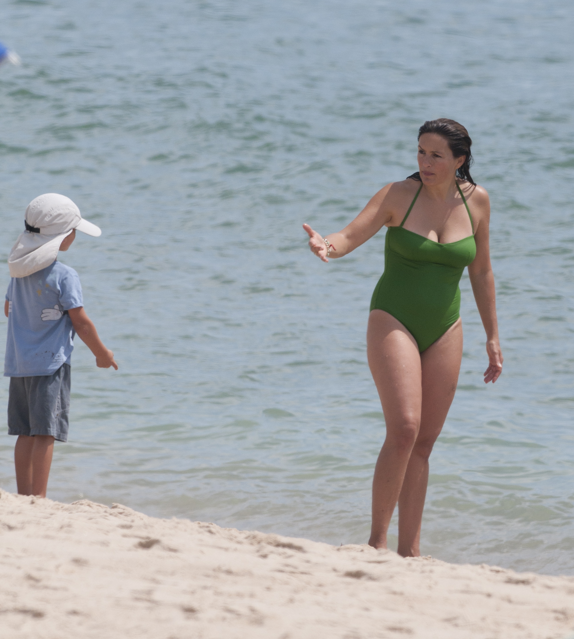Mariska Hargitay - Swimsuit Candids at a beach in Southampton. 