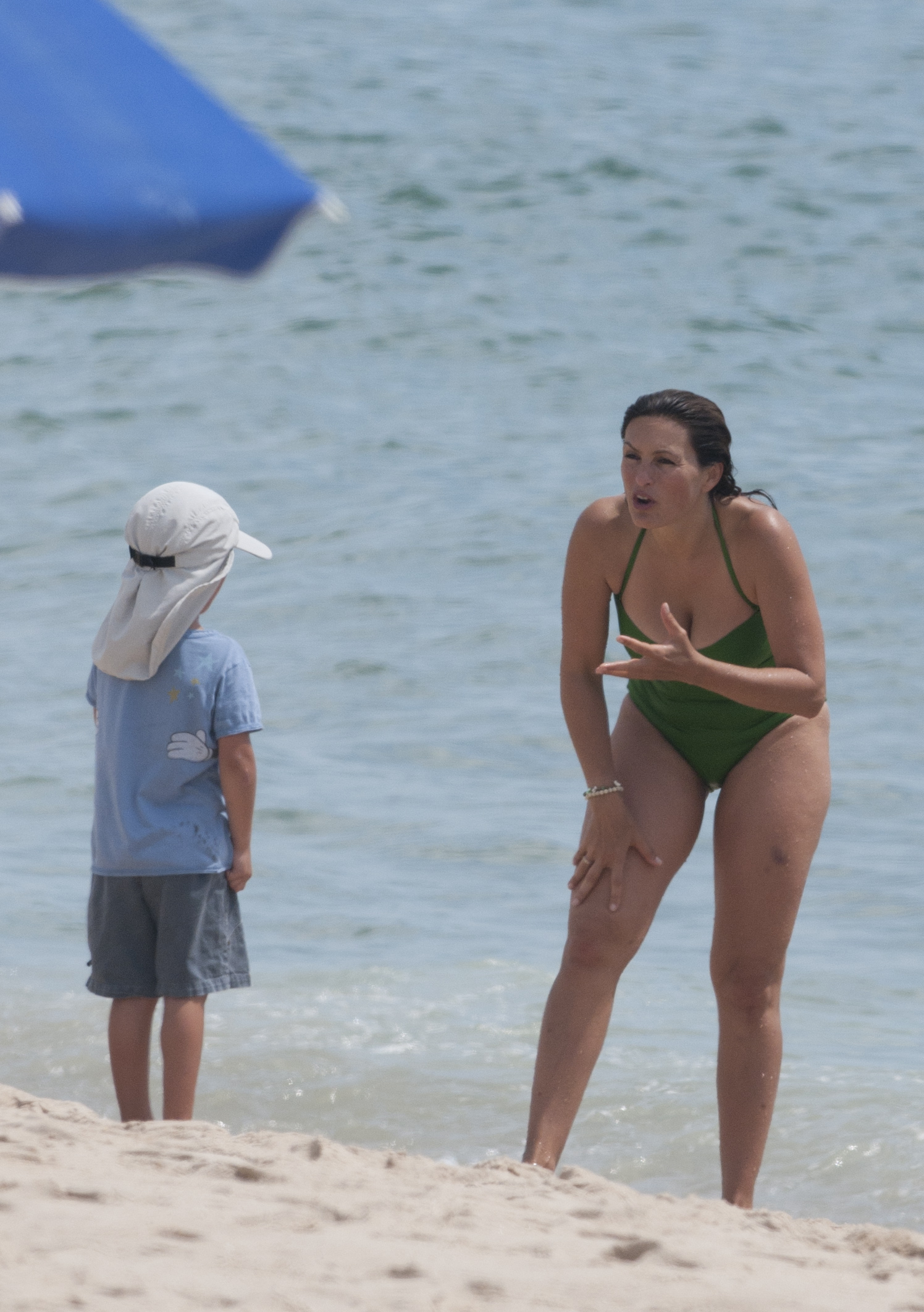 Mariska Hargitay - Swimsuit Candids at a beach in Southampton. 