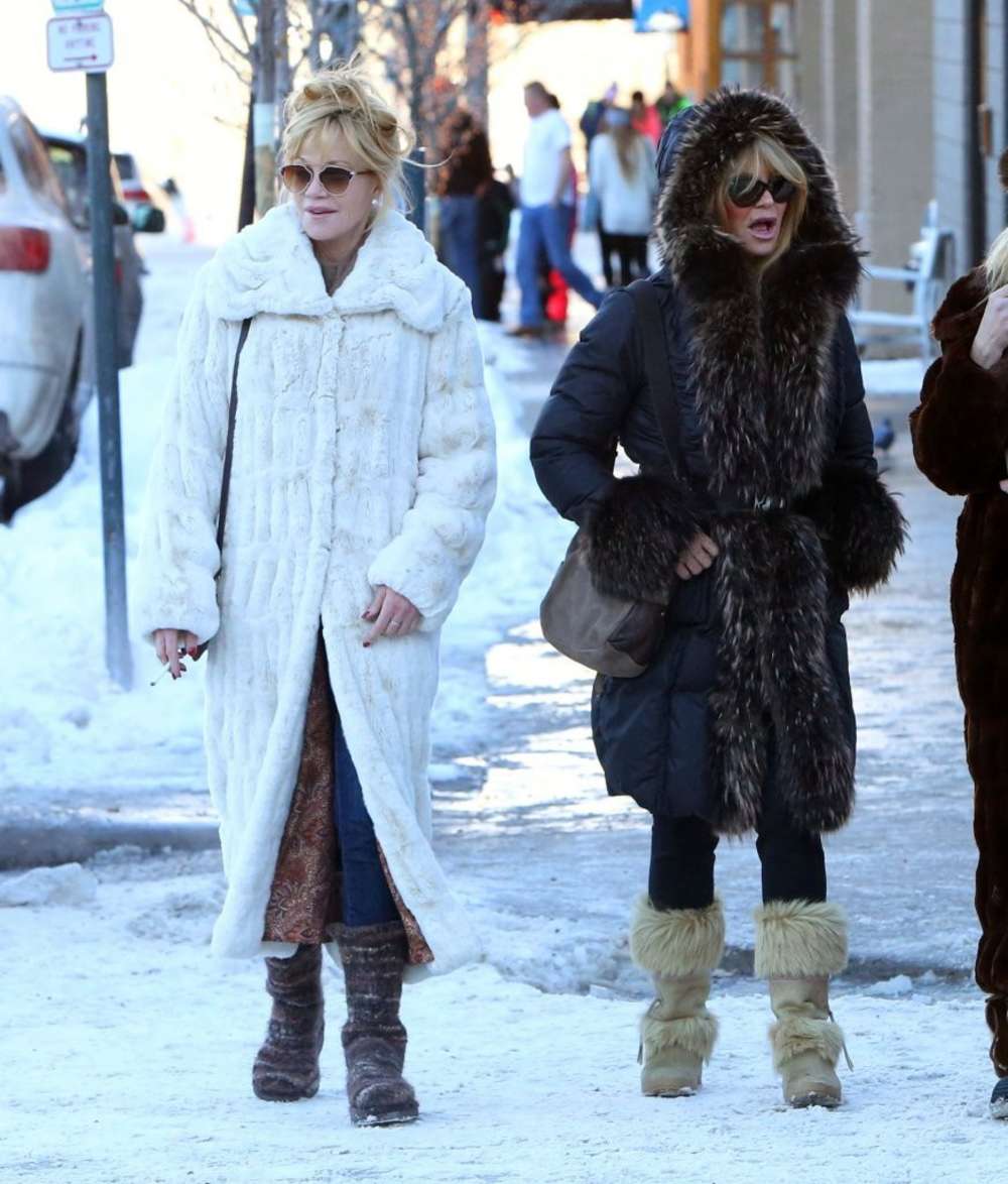 Melanie Griffith and Goldie Hawn out in Aspen