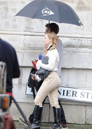 Mia Wasikowska Filming of "Alice in Wonderland: Through the Looking Glass" in Surrey