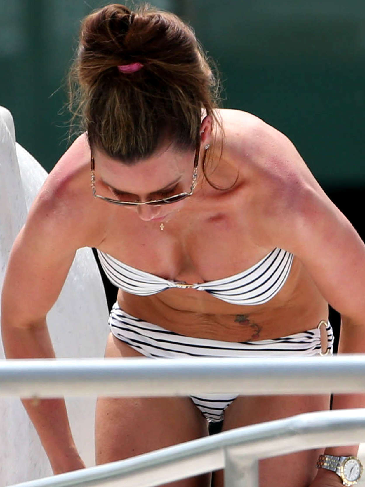 Michelle Heaton 2013 : Michelle Heaton in a Striped Bikini in Miami-13. 