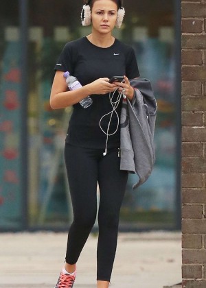 Michelle Keegan in Tight Leggings Leaving a Gym in Essex