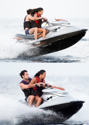 Michelle Rodriguez in Ibiza riding jetskis