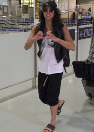 Michelle Rodriguez on Airport in Ibiza