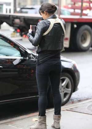 Michelle Rodriguez in Tights Outside The Bowery Hotel in NY