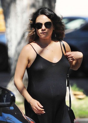 Mila Kunis in Black Long Dress out in LA