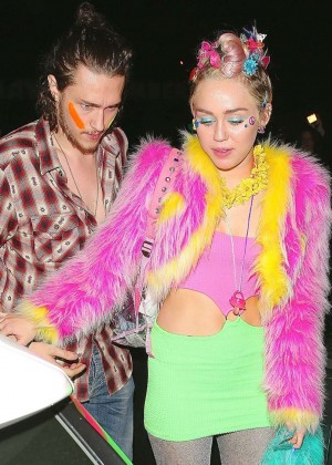 Miley Cyrus and Patrick Schwarzenegger at Rock Pre AMA Party in Los Angeles