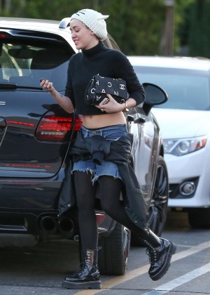 Miley Cyrus in Jeans Shorts Out in Studio City