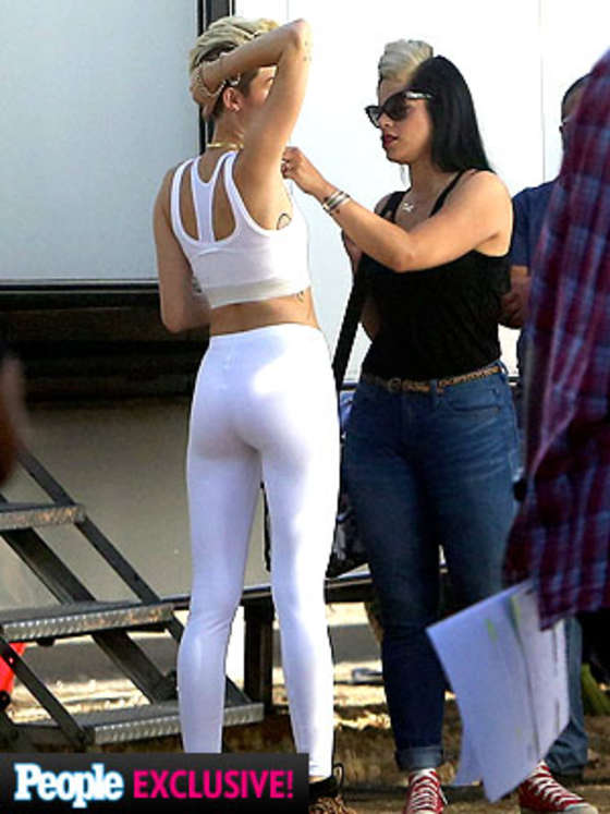 Miley Cyrus Shooting a Music Video in LA (LQ) | GotCeleb