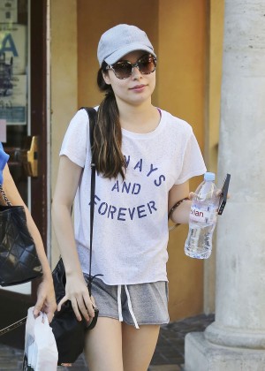 Miranda Cosgrove in shorts at The Grove in West Hollywood