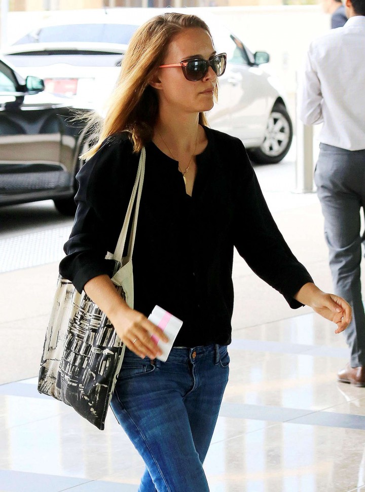Natalie Portman Wearing Jeans - at the Creative Artists Agency in LA