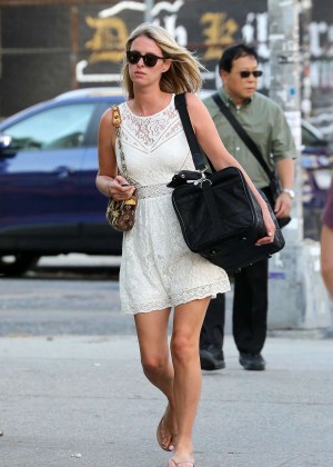Nicky Hilton in White Mini Dress out in NY
