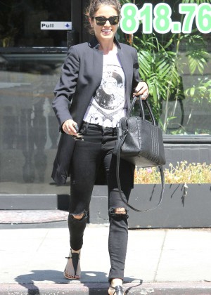 Nikki Reed in Ripped Jeans out in LA