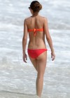 Olivia Palermo - Wearing red bikini on the beach in St. Barts - 01/08/13