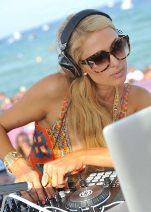 Paris Hilton DJs at Eden Plage in Saint Tropez