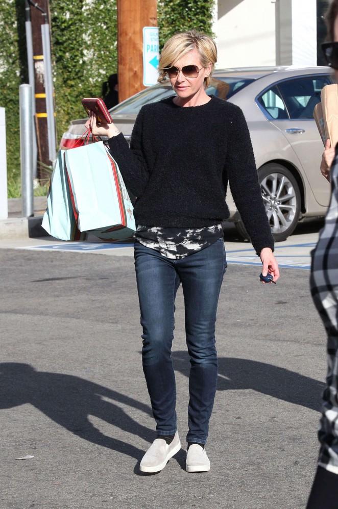 Portia de Rossi in Tight Jeans Shopping in West Hollywood