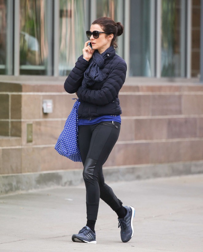 Rachel Weisz in Tights Out in New York City