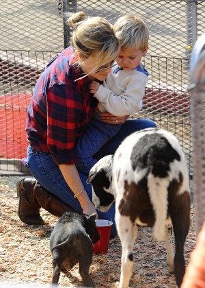 Reese Witherspoon with her son at Farmers Market in LA