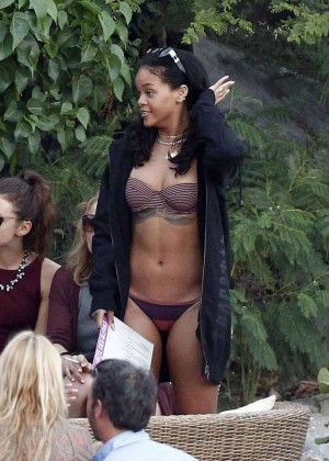 Rihanna in a Bikini at Beach Party In St. Barts