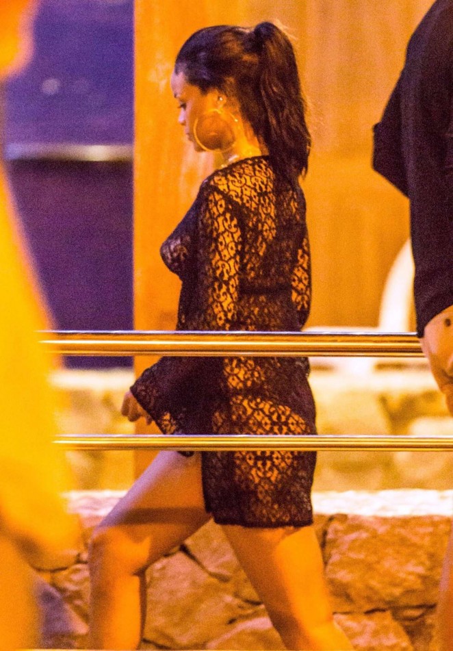 Rihanna in Bikini on a yacht in St. Barts
