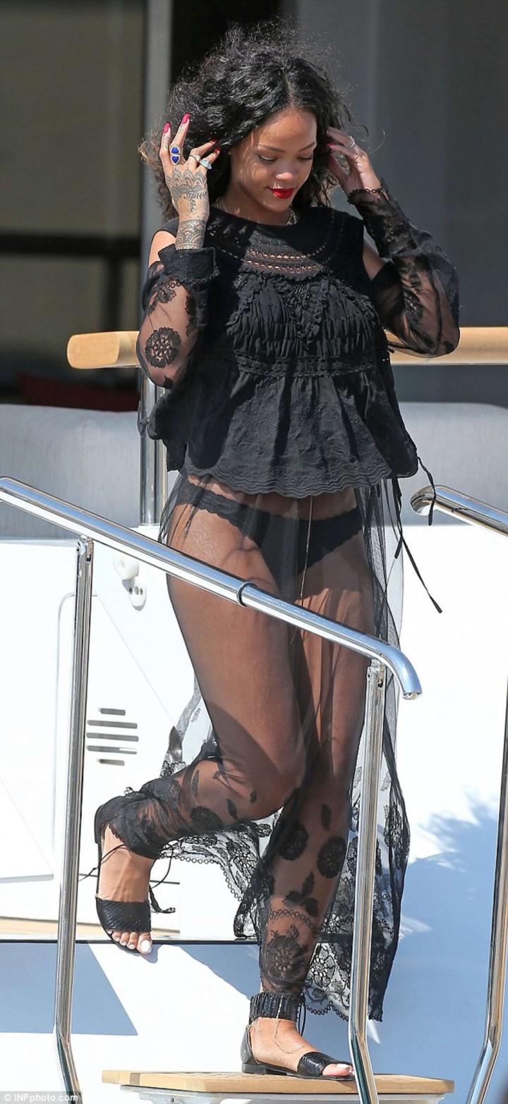 Rihanna out in France