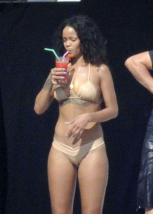 Rihanna in Bikini at a Yacht in Italy