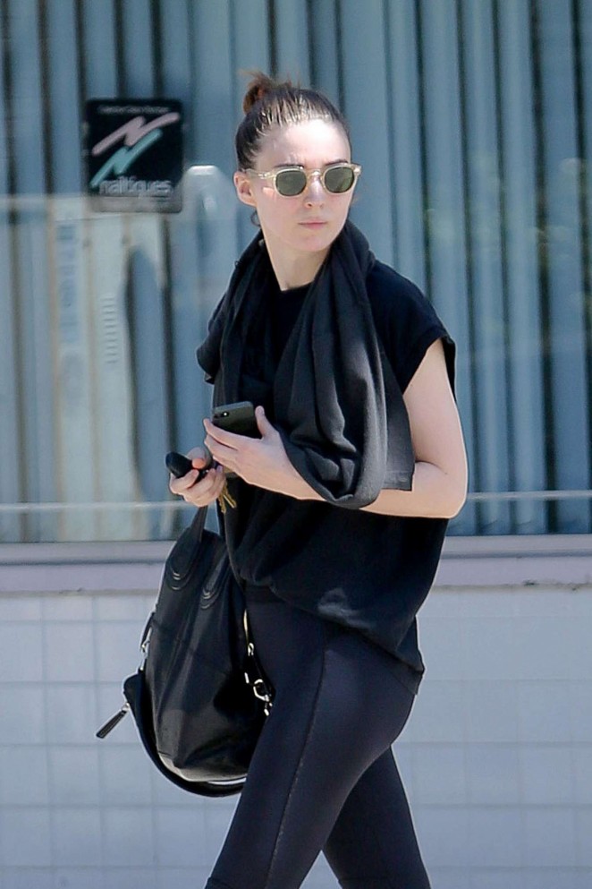 Rooney Mara in Leggings Out in Studio City