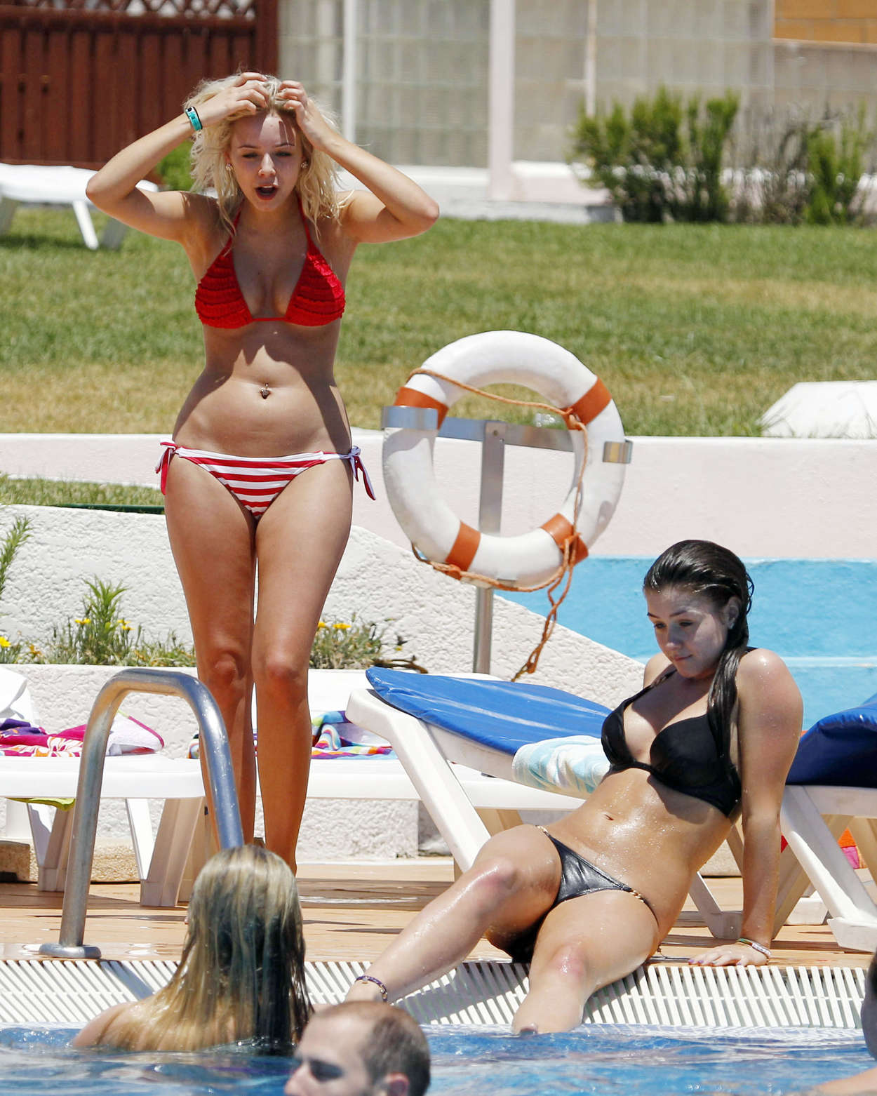 Sacha Parkinson and Brooke Vincent - Bikini poolside candids at a Hotel in ...