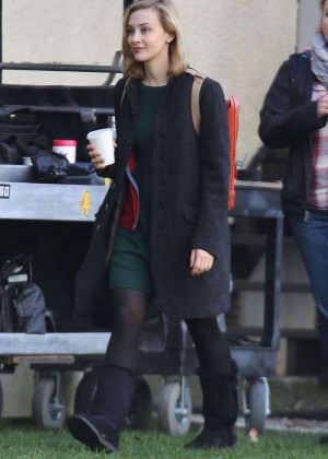 Sarah Gadon - Filming "The 9th Life of Louis Drax" in Vancouver