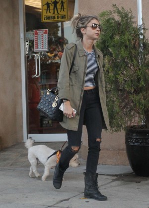 Sarah Hyland Walking her dog out in LA
