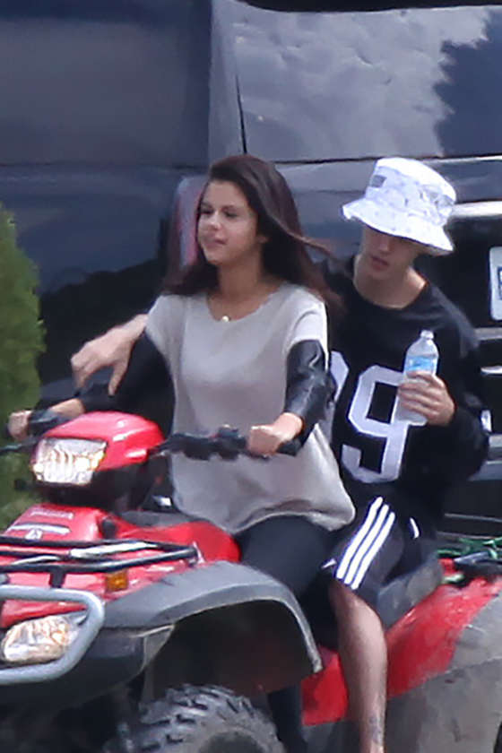 Selena Gomez & Justin Bieber at ATV Riding in Canada