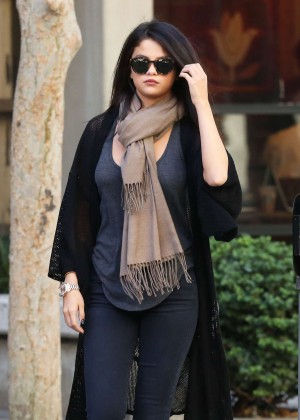 Selena Gomez in Tight Jeans Leaving Starbucks in LA