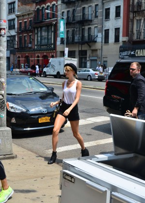 Taylor Swift in Tank top and shorts out in NYC