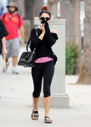 Vanessa Hudgens in Tight Leggings Leaving Pilates class in Studio City