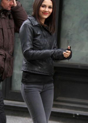 Victoria Justice on the set of 'Eye Candy' in NYC