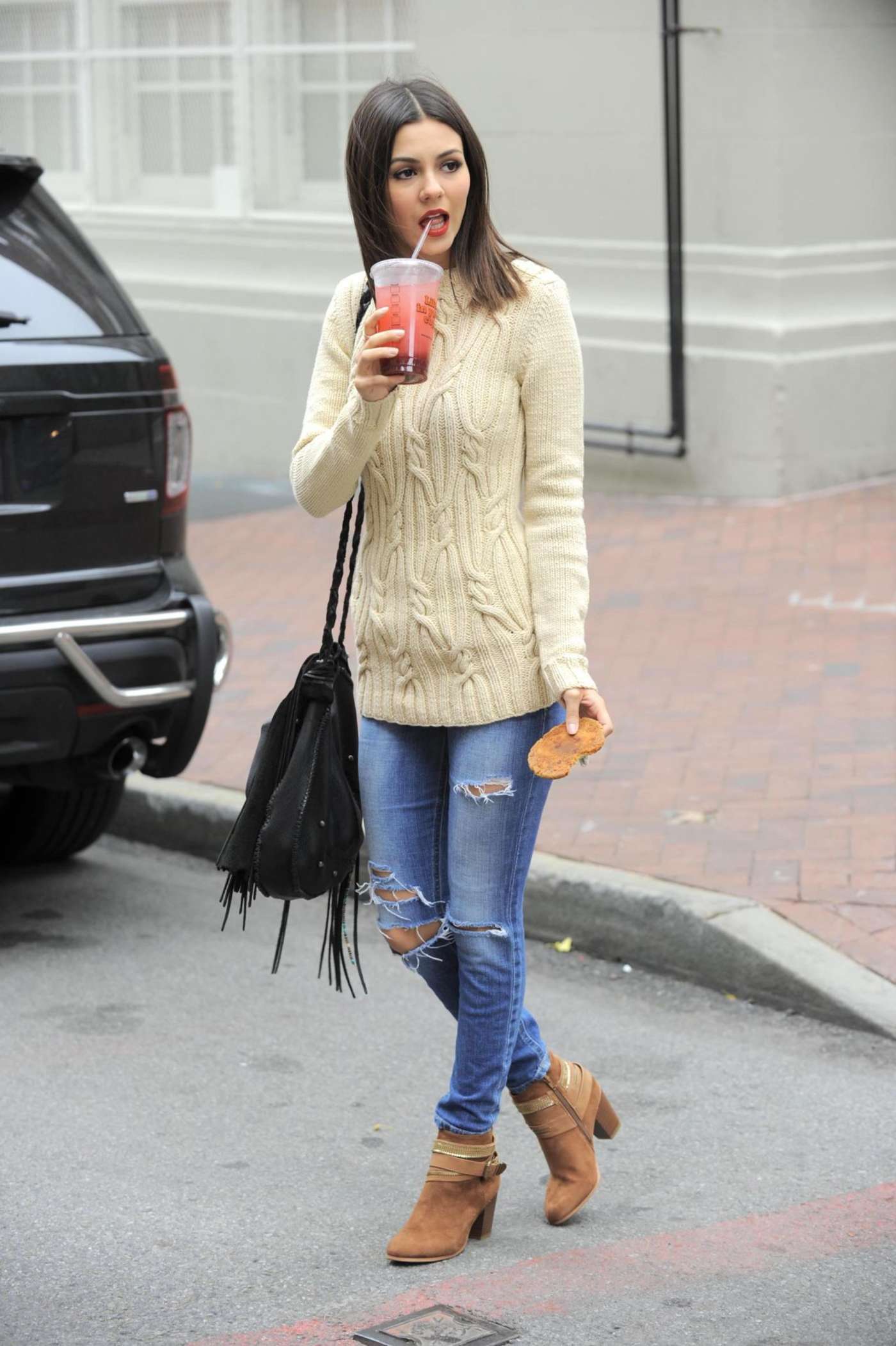 Victoria Justice Skinny Jeans out in Brooklyn