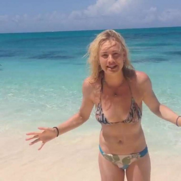 Yvonne Strahovski - Ice Bucket Challenge in a Bikini